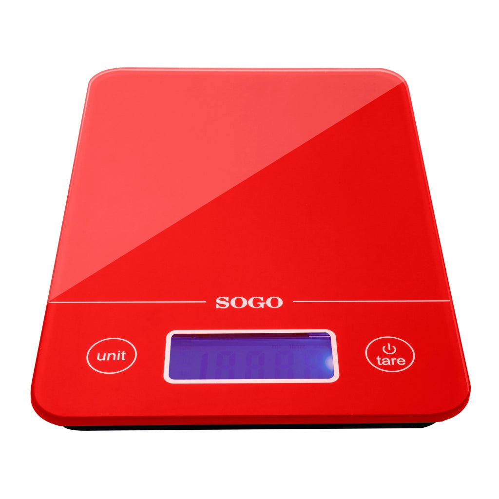 Bilancia elettronica da cucina 5kg, display LCD retroilluminato, 4 unità di peso, funzioni zero e tara - SOGO