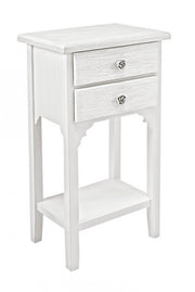 Mobiletto 2 Cassetti Legno Bianco Rustico da Interno - BLAINE