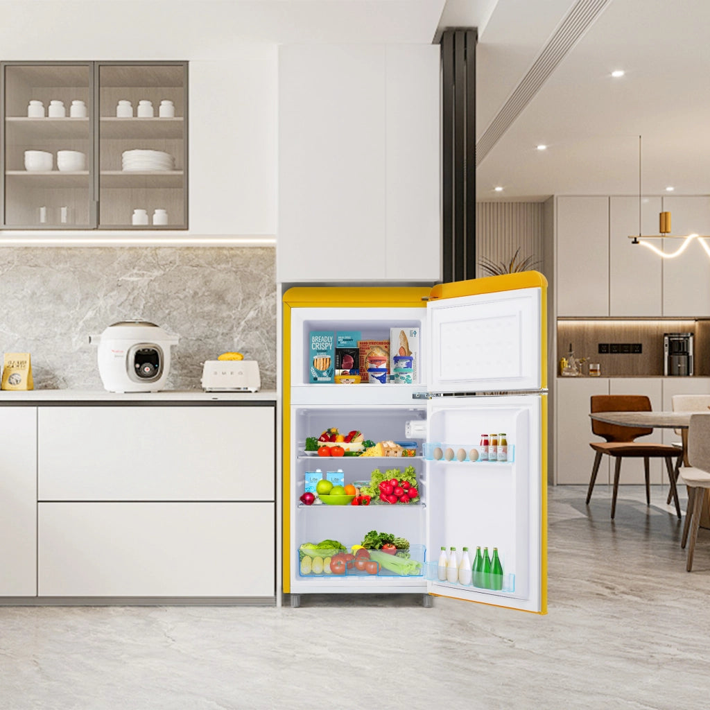 Frigorifero Retro Doppia Porta con Congelatore ¨C MINIMAL ¨C 72L, Classe E, LED