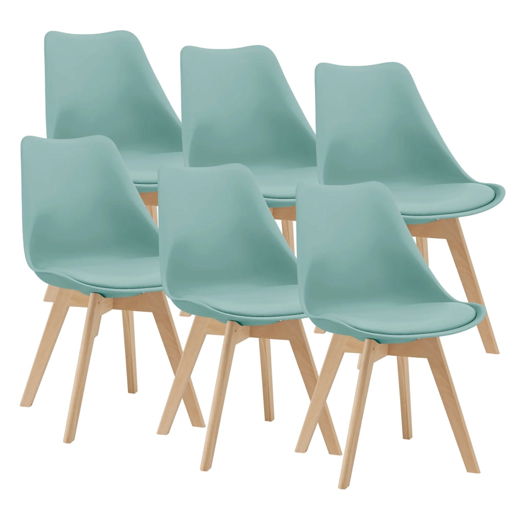 Set di 6 sedie da pranzo similpelle faggio colore menta 03_0006781