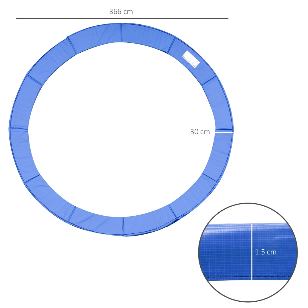 Rete di sicurezza perimetrale per trampolino, misure 8ft, 10ft, 12ft e 15ft: ?366 cm - Blu (trampolino non incluso)