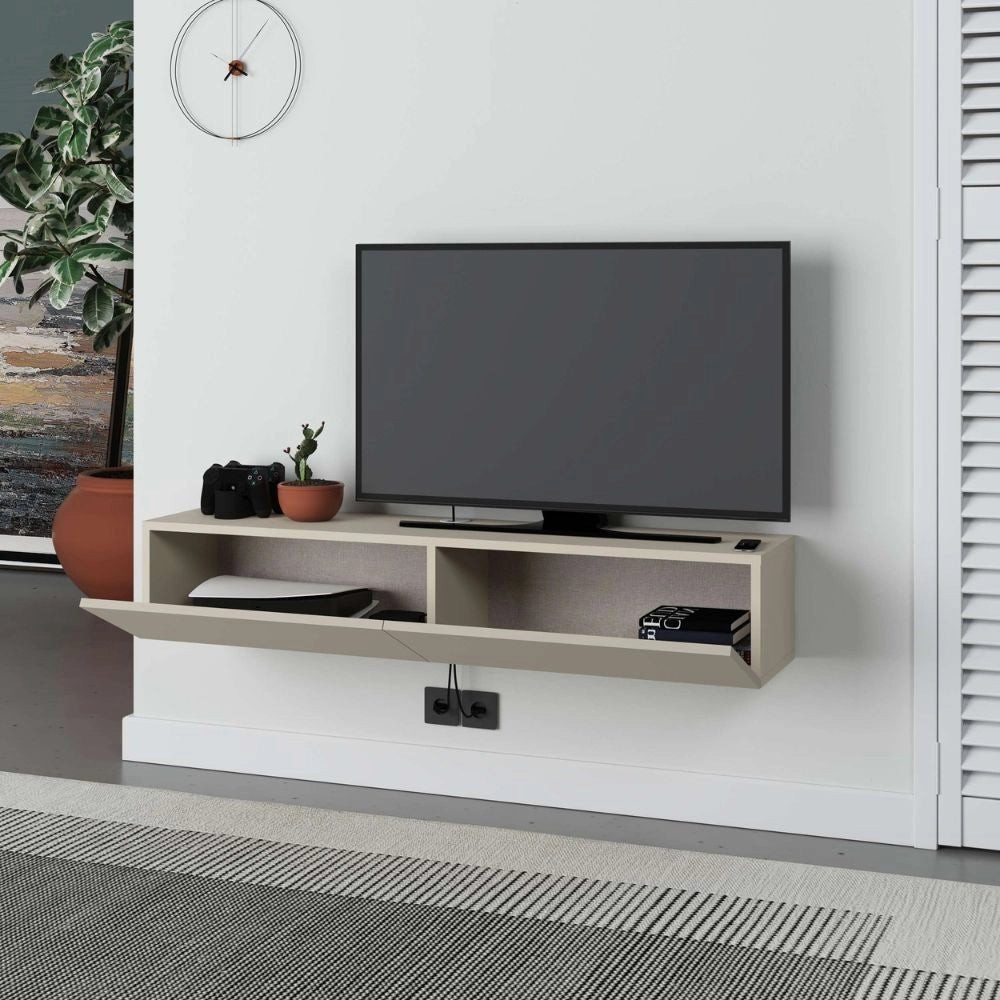 Mobile porta Tv sospeso ante a ribalta Francy colore cashmere 135