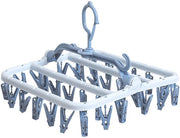 Asciugacapelli pieghevole con 32 clip, asciugacapelli da parete, mini asciugacapelli per capi delicati, per calze, mutande, scarpe, asciugacapelli per spazio ridotto (blu)
