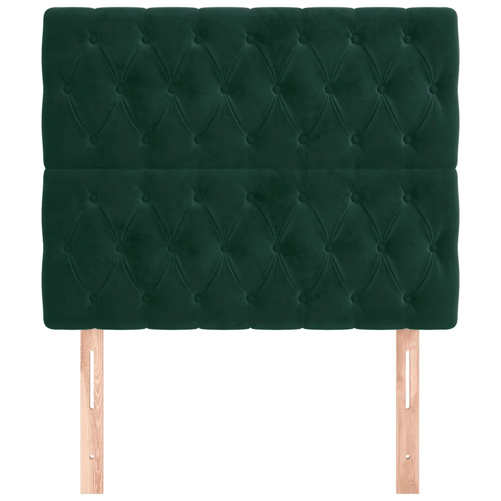 Testiera-Testata-Testiera Decorativa Verde Scuro 100x7x118/128 cm Velluto