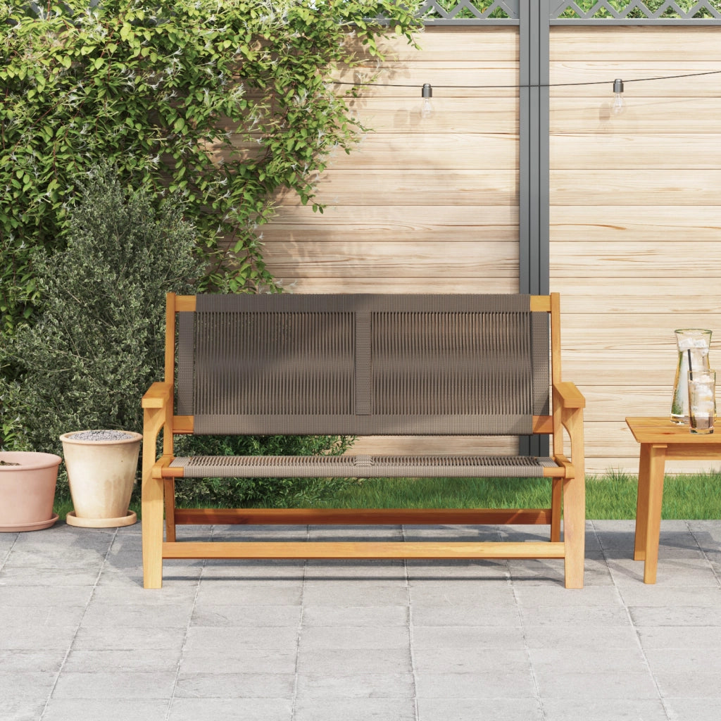Panchina da Giardino Grigia 76x122x73 cm in Legno Massello di Acacia