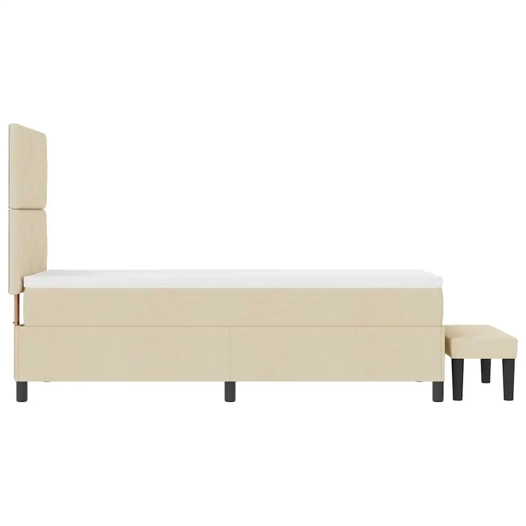 Letto a molle con testiera Crema 80 x 200 cm Tessuto 3344105