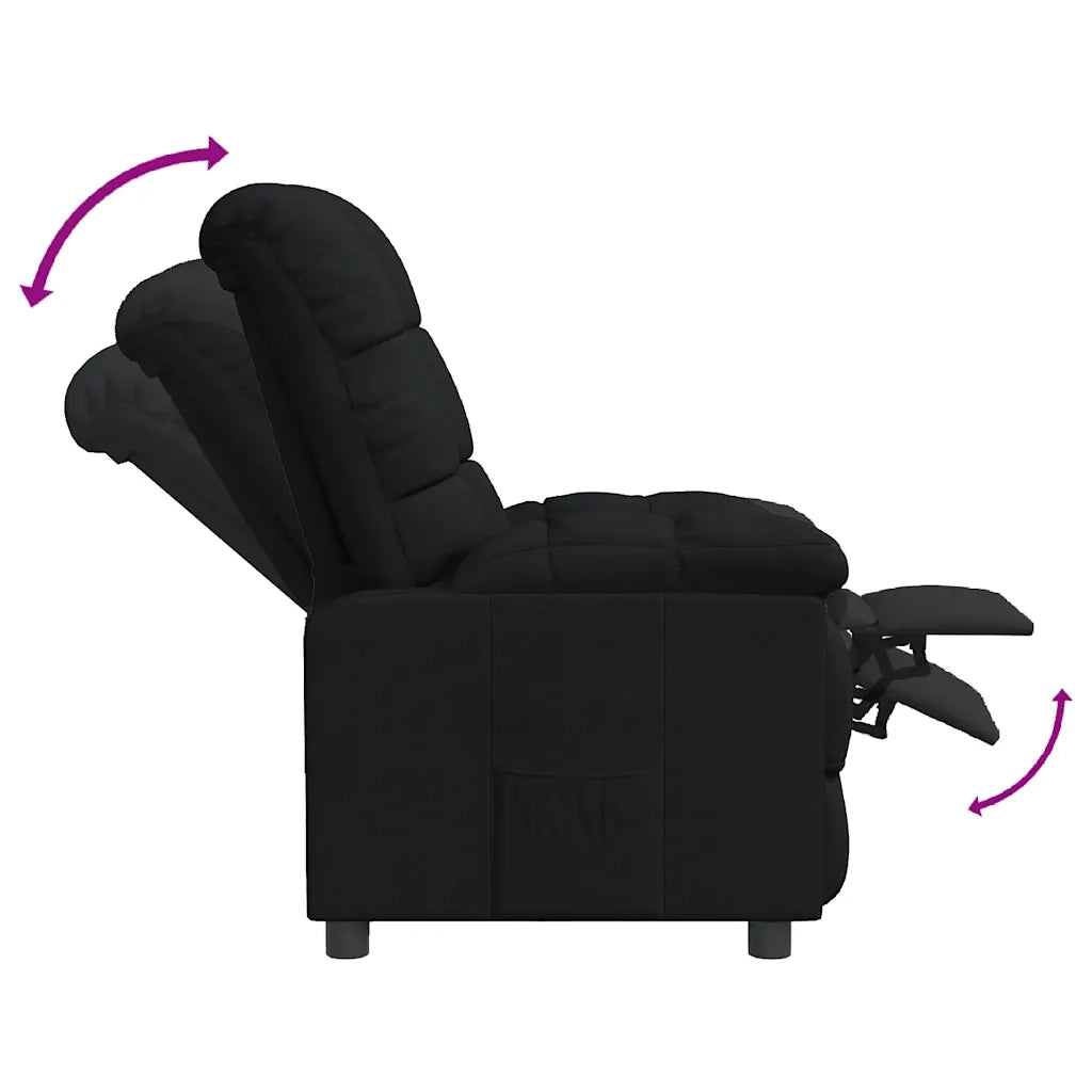 Poltrona Reclinabile in Tessuto Nero 289798