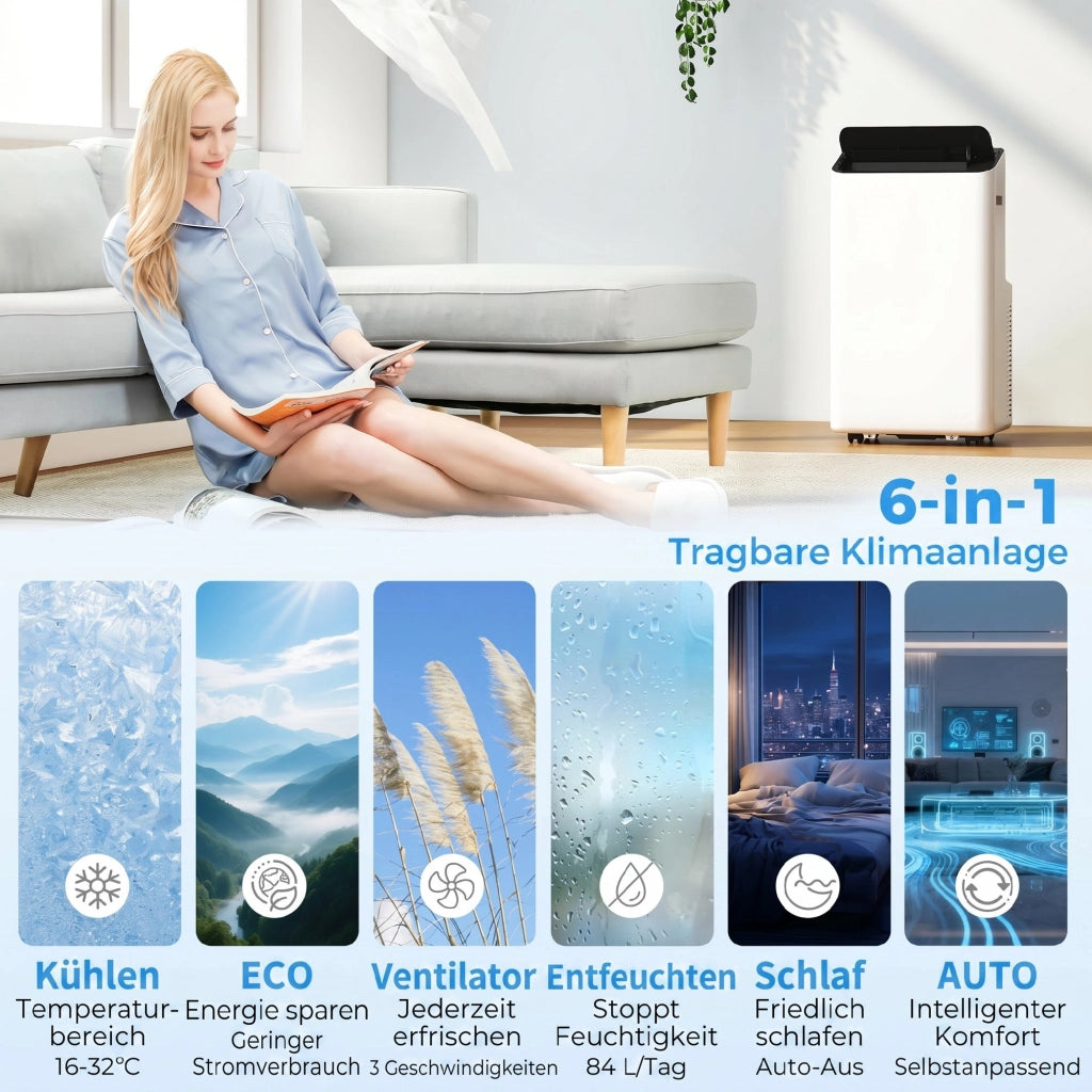 Condizionatore Portatile 12000 BTU Inverter ¨C Zephmum ¨C 60¡ã Oscillazione Timer 24H Telecomando