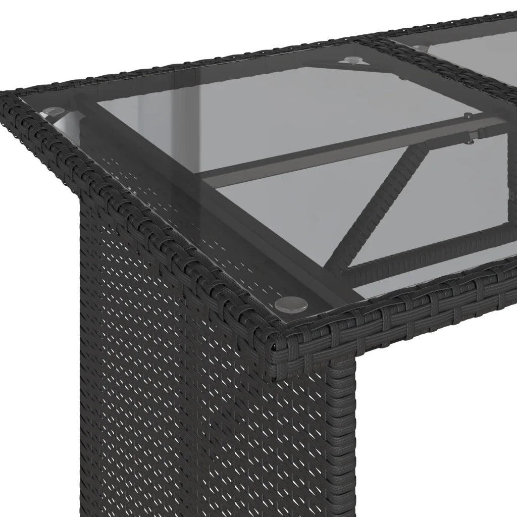Set da Pranzo da Giardino 2 pz con Cuscini Nero in Polyrattan 366329