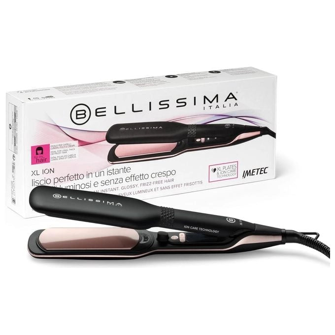 BELLISSIMA 11878 XL Ion Piastra per capelli piastre large 110x45 mm 5 temperature 150-230°C 67W cavo 1.8 m colore Nero Rosa