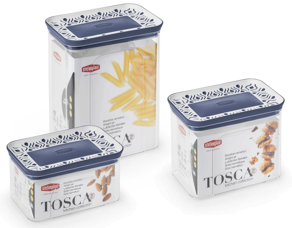 Stefanplast BARATTOLO RETTANGOLARE TOSCA LT.0,7 bianco/blu palace