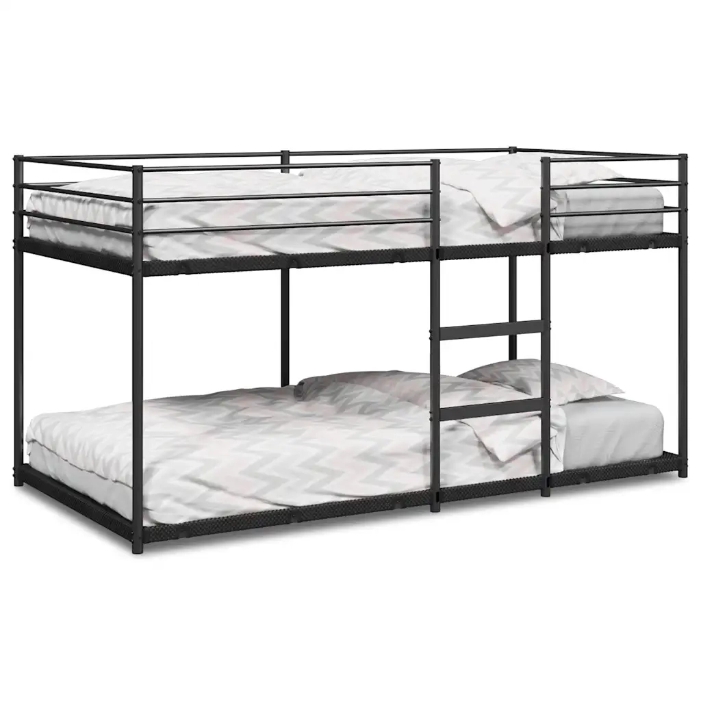 Letto a Castello senza Materasso Nero 90x200 cm in Acciaio 4019877