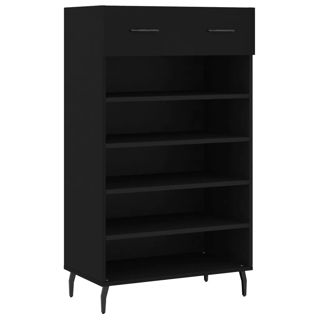 Scarpiera Nera 60x35x105 cm in Legno Multistratocod mxl 127117