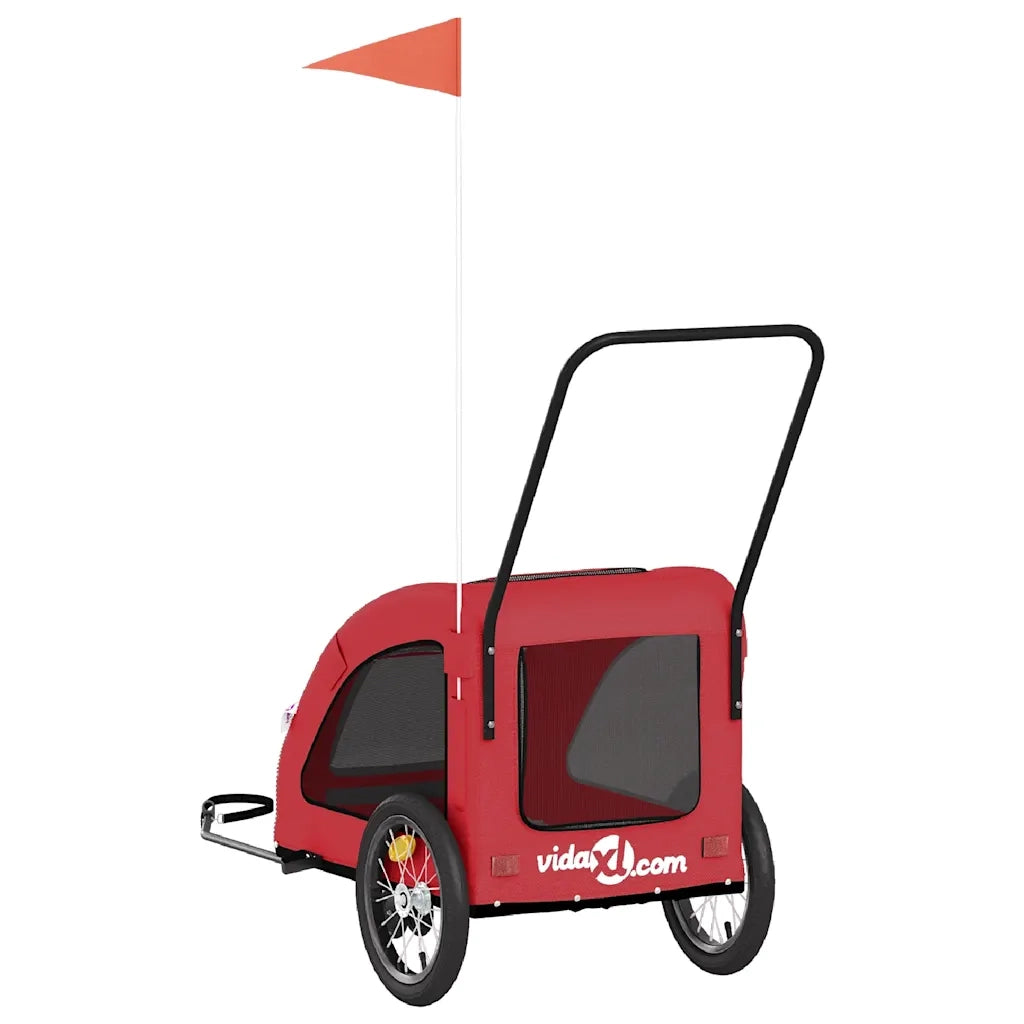 Rimorchio da Bici per Animali Rosso Oxford e Ferro CFW6036839