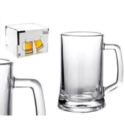 Trade Shop - Set 4 Pezzi Servizio Boccali Bicchieri Per Birra In Vetro 43 Cl -