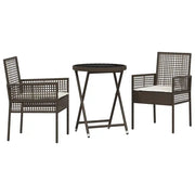 Set Bistro da Giardino 3 pz | Set Salotto da Giardino Marrone polyrattan