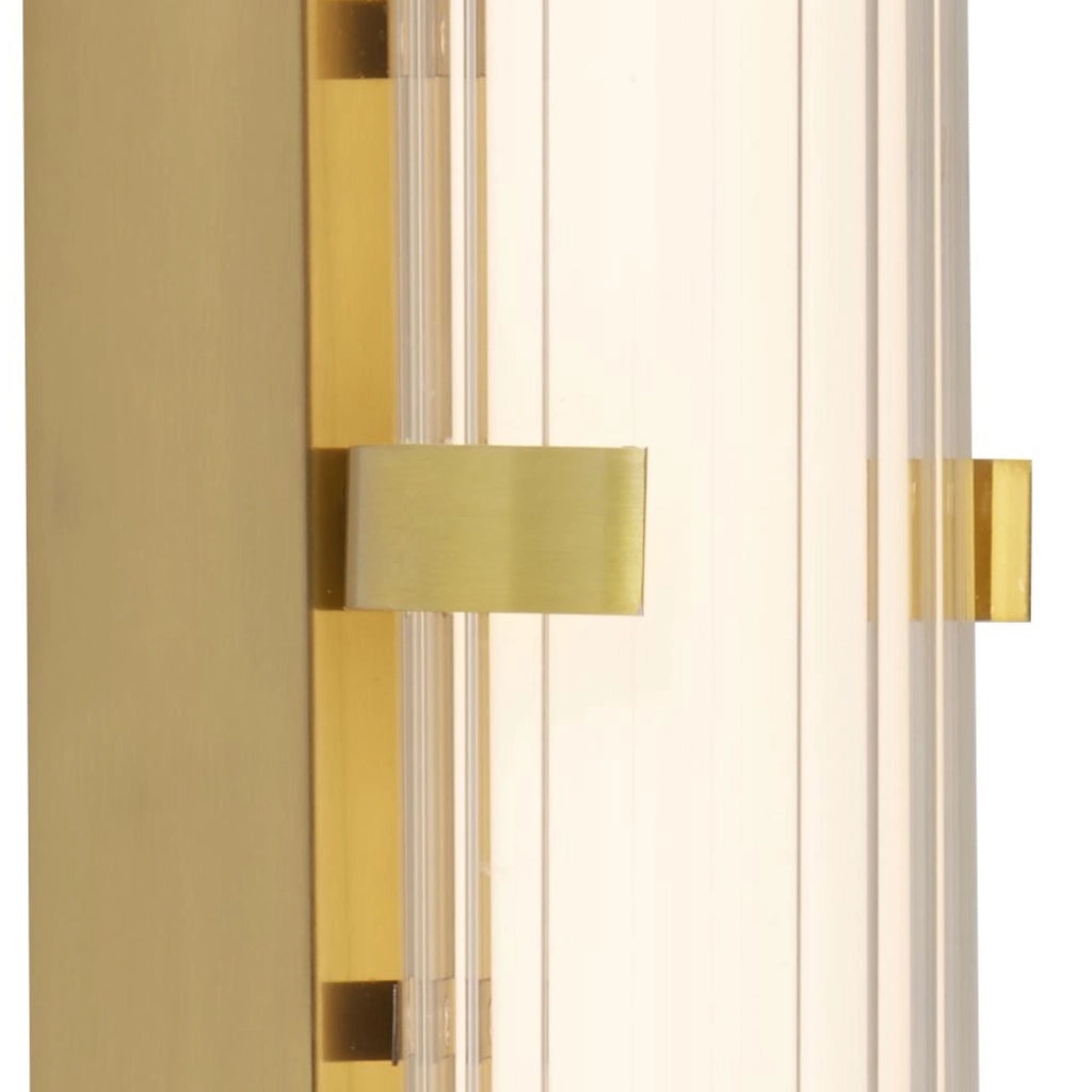 Applique Moderna Morsetto Acciaio Oro Vetro Bianco Led 23W 3000K