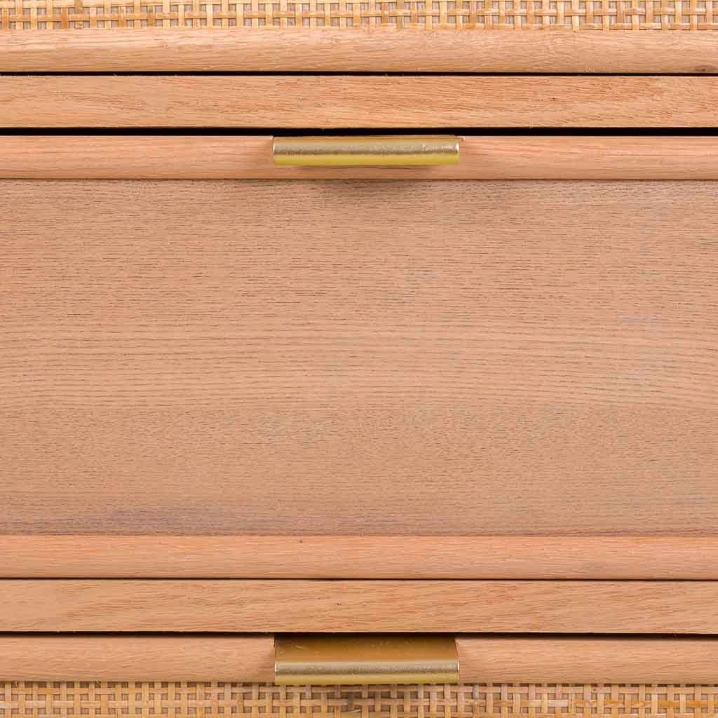 Credenza in MDF e griglia, marrone, 120x40,5x81 cm