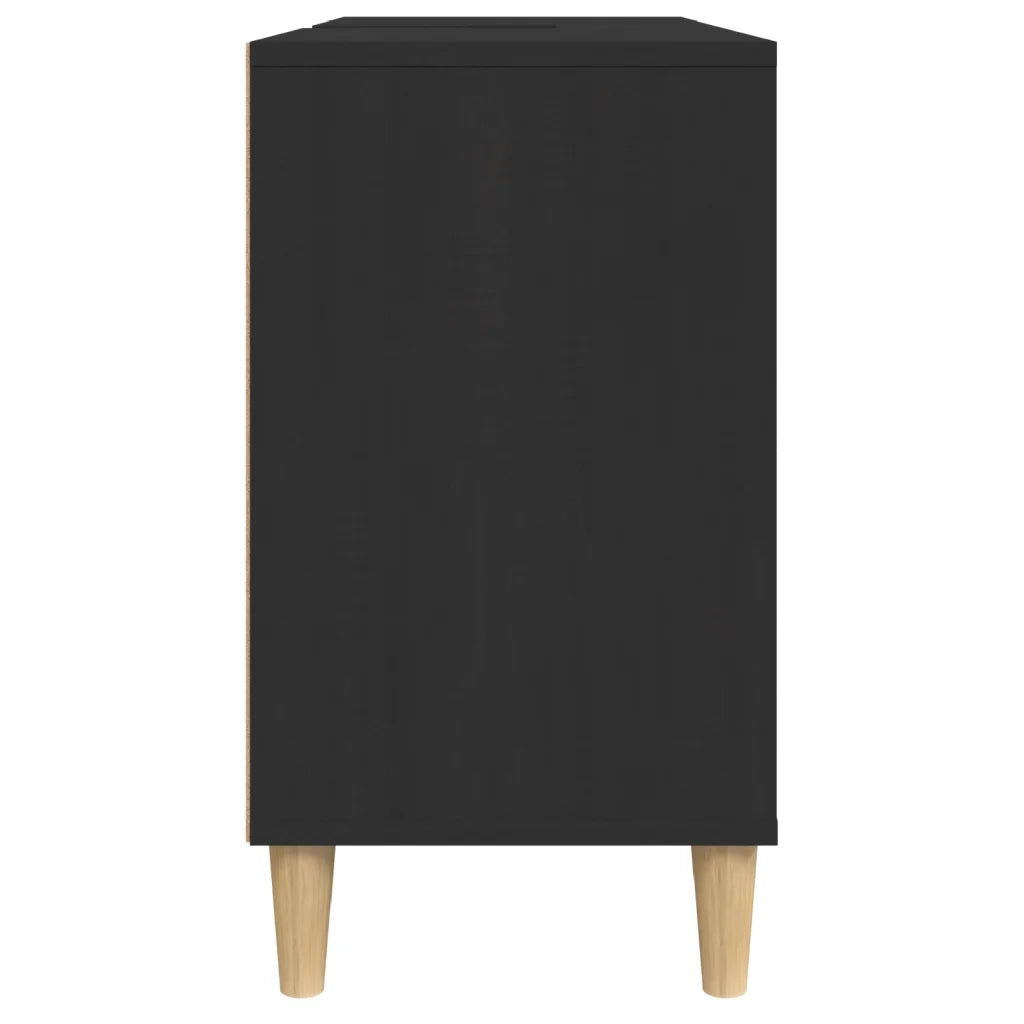 Mobile Lavabo Nero 80x33x60 cm in Legno Multistrato 821285