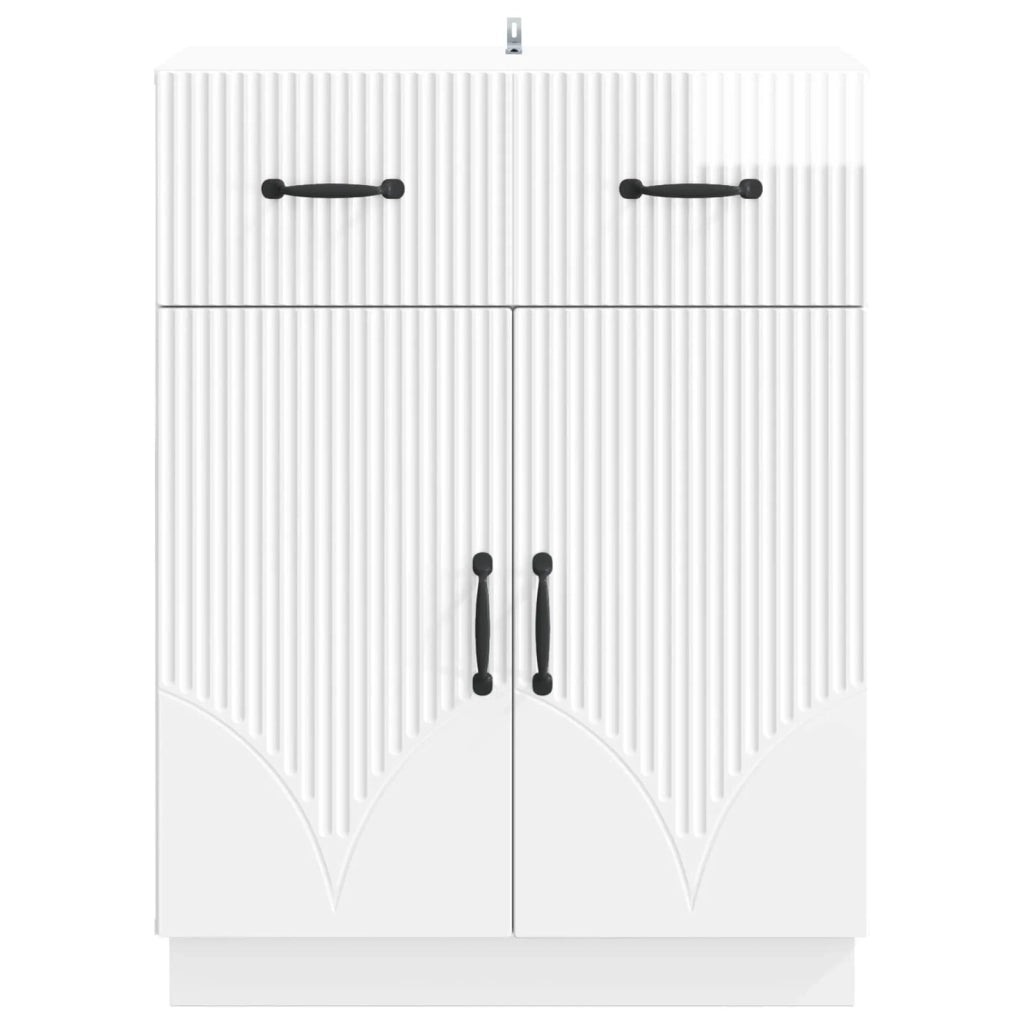 Credenza Bianco Lucido 66 x 34,5 x 87 cm Legno ingegnerizzato