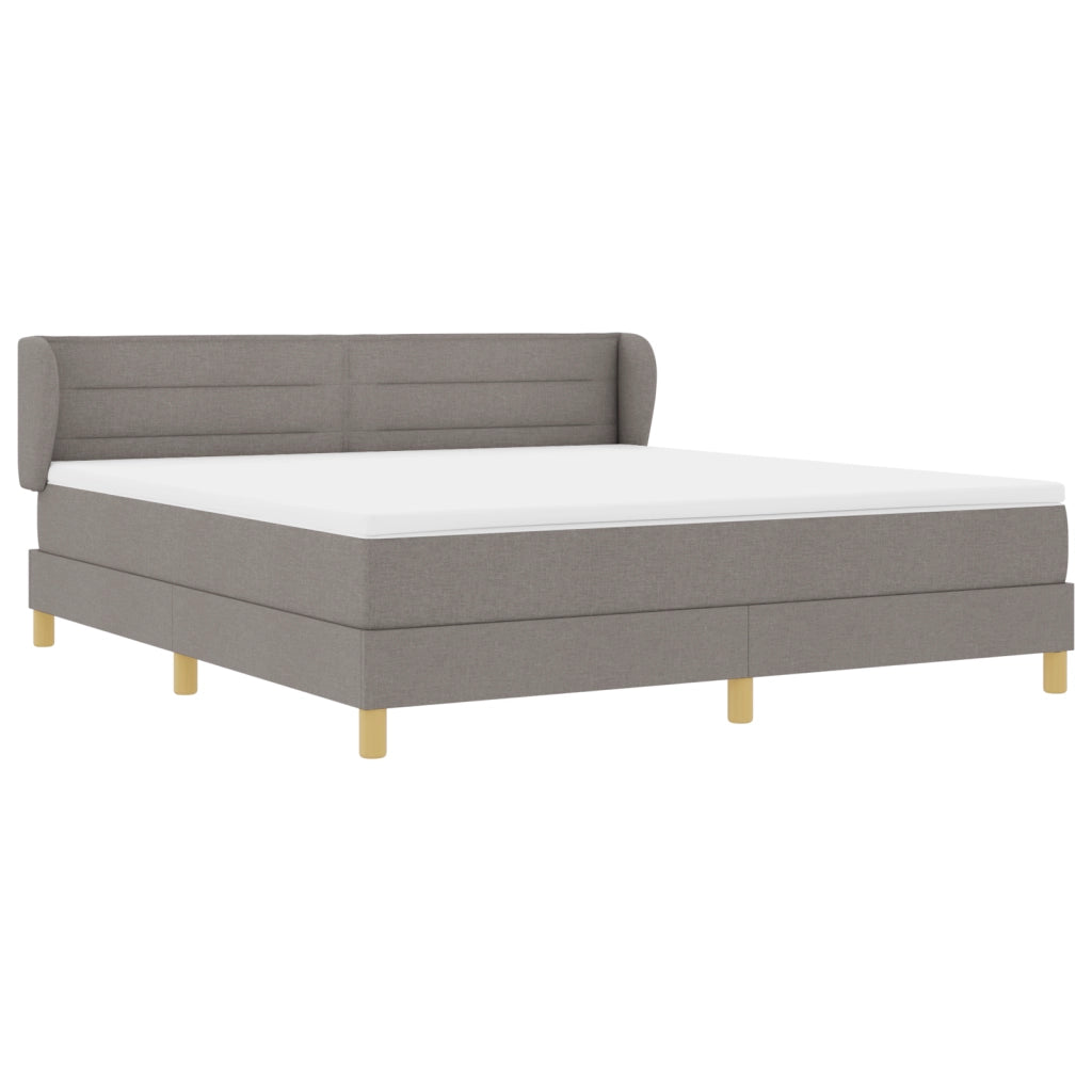 Box Spring Bed con Materasso Tortora 180x200 cm Tessuto