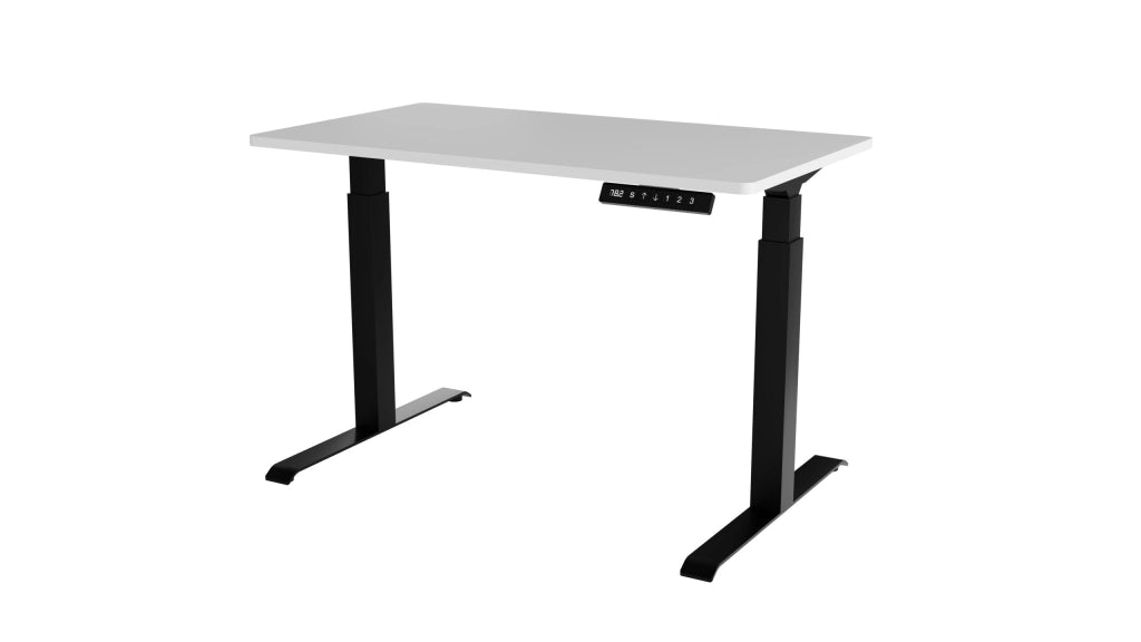 SCRIVANIA ELETTRICA REGOLABILE NOOM DESK MOTION 120 GAMBE NERE PIANO BIANCO MOON