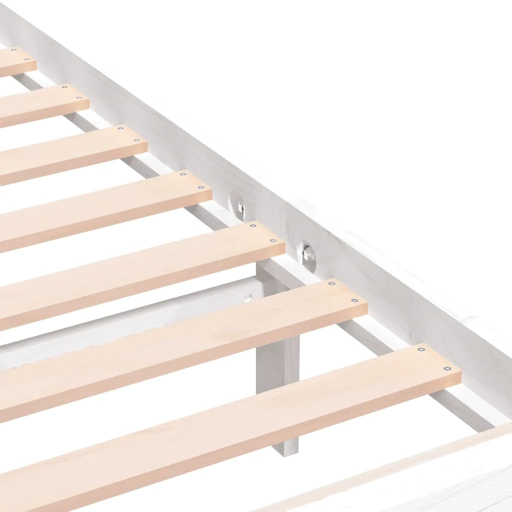 Giroletto-Struttura Letto Bianco 150x200 cm King in Legno Massello 286480