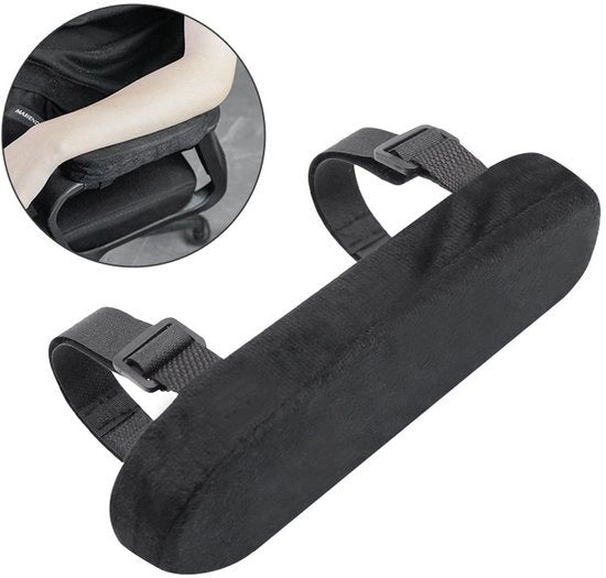 Supporti braccio - cuscinetti braccio - Cuscini braccio per sedute - Protezione braccio adatto per poltrone - Supporti braccio per poltrone da gioco, supporti gomiti per poltrone da ufficio 23,5*7,5*3cm - 2 pezzi neri