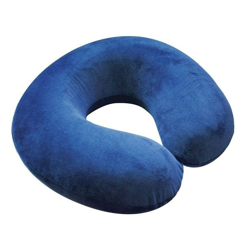 Trade Shop - Cuscino Da Viaggio Collo Collare Poggiatesta Cervicale 31cm Viaggi Auto Aereo - Blu