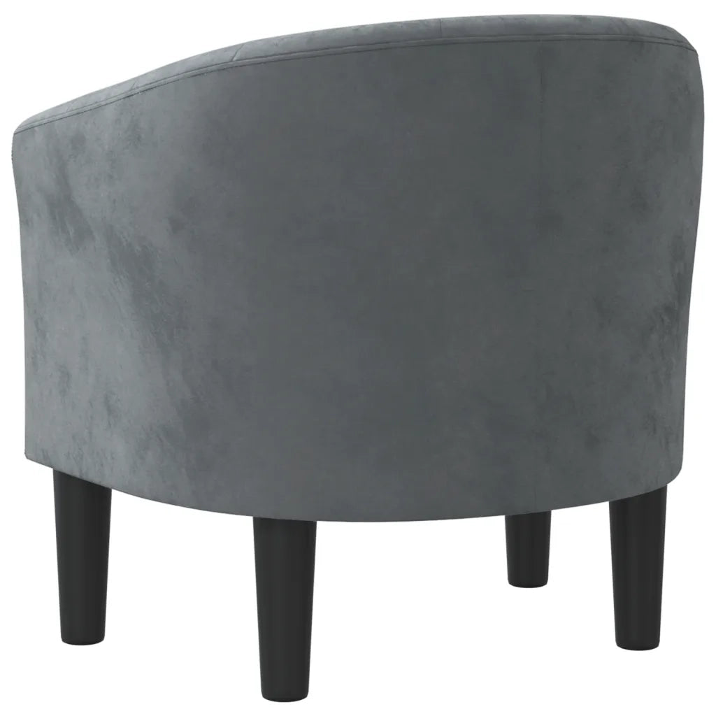 Divano Sedia-Poltrona Cabriolet Grigio Scuro in Velluto 695366