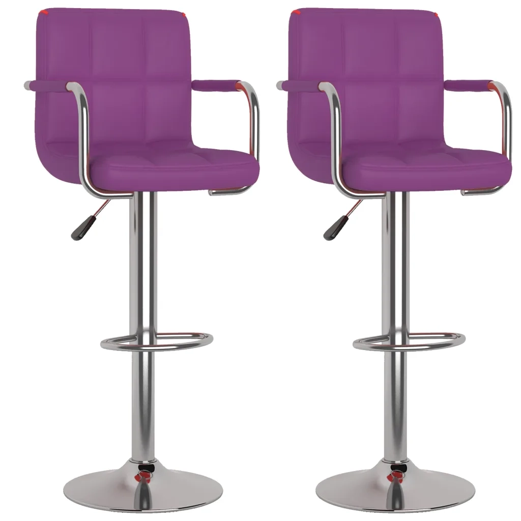 Sgabelli da Bar 2 pz Viola in Similpelle 334601