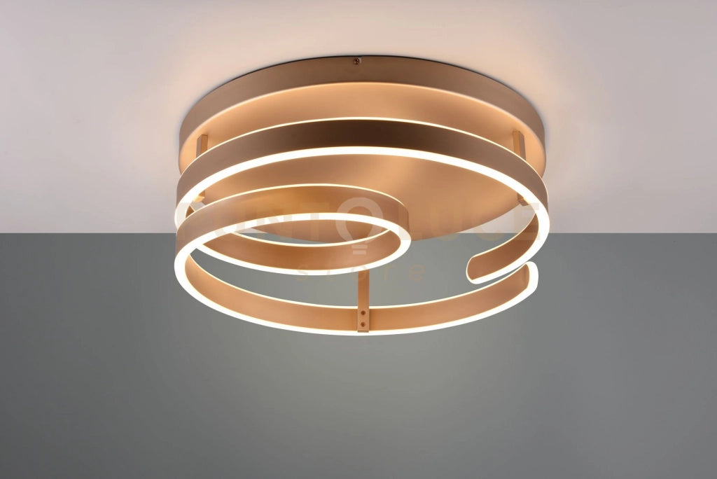 MARNIE PLAFONIERA LED 58W 6800lm, 3000K METALLO CAFFE' A SPIRALEDIMMERABILE CON INTERRUTTORE D. 55CM