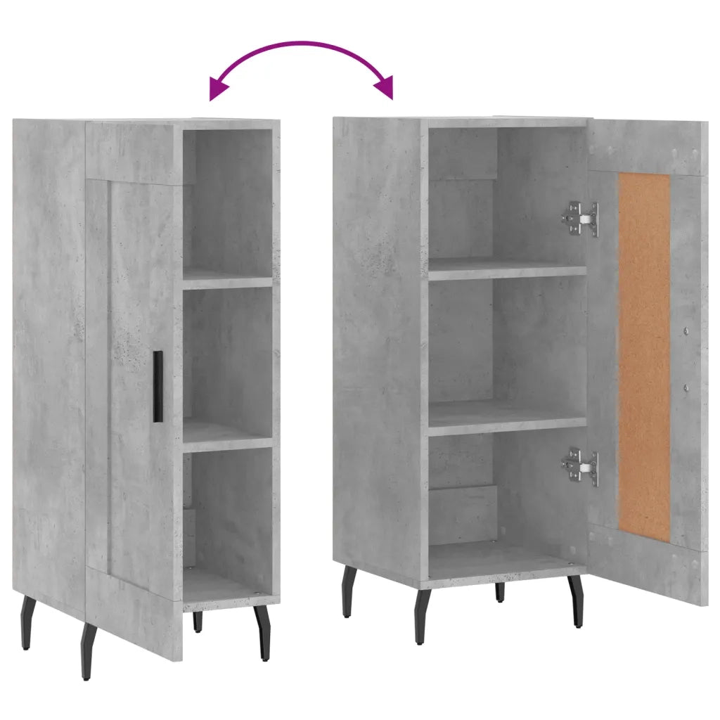 Credenza Grigio Cemento 34,5x34x90 cm in Legno Multistrato 830464