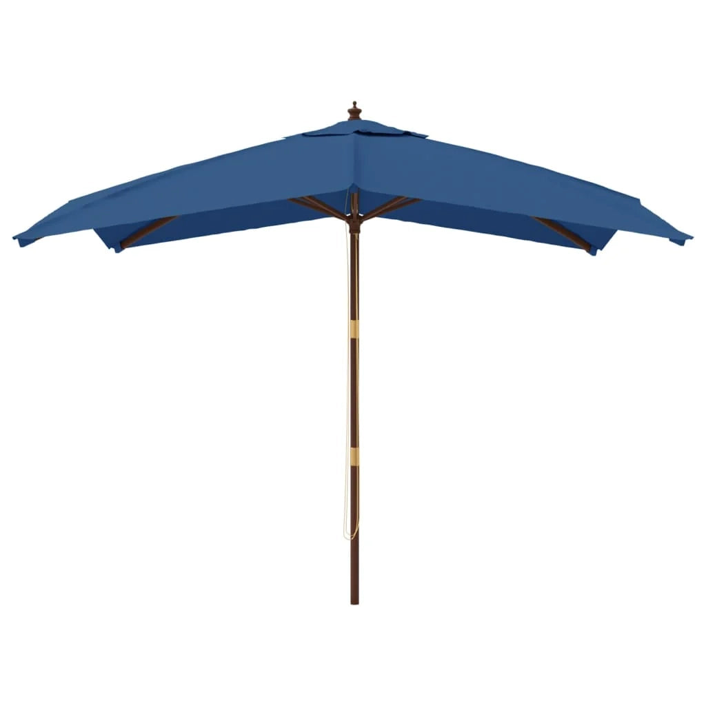Ombrellone da giardino con palo in legno 300 x 300 x 273 cm blu 02_0008340