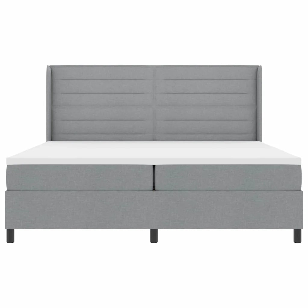 Letto a molle con materasso Grigio chiaro 200 x 200 cm Tessuto 3341602