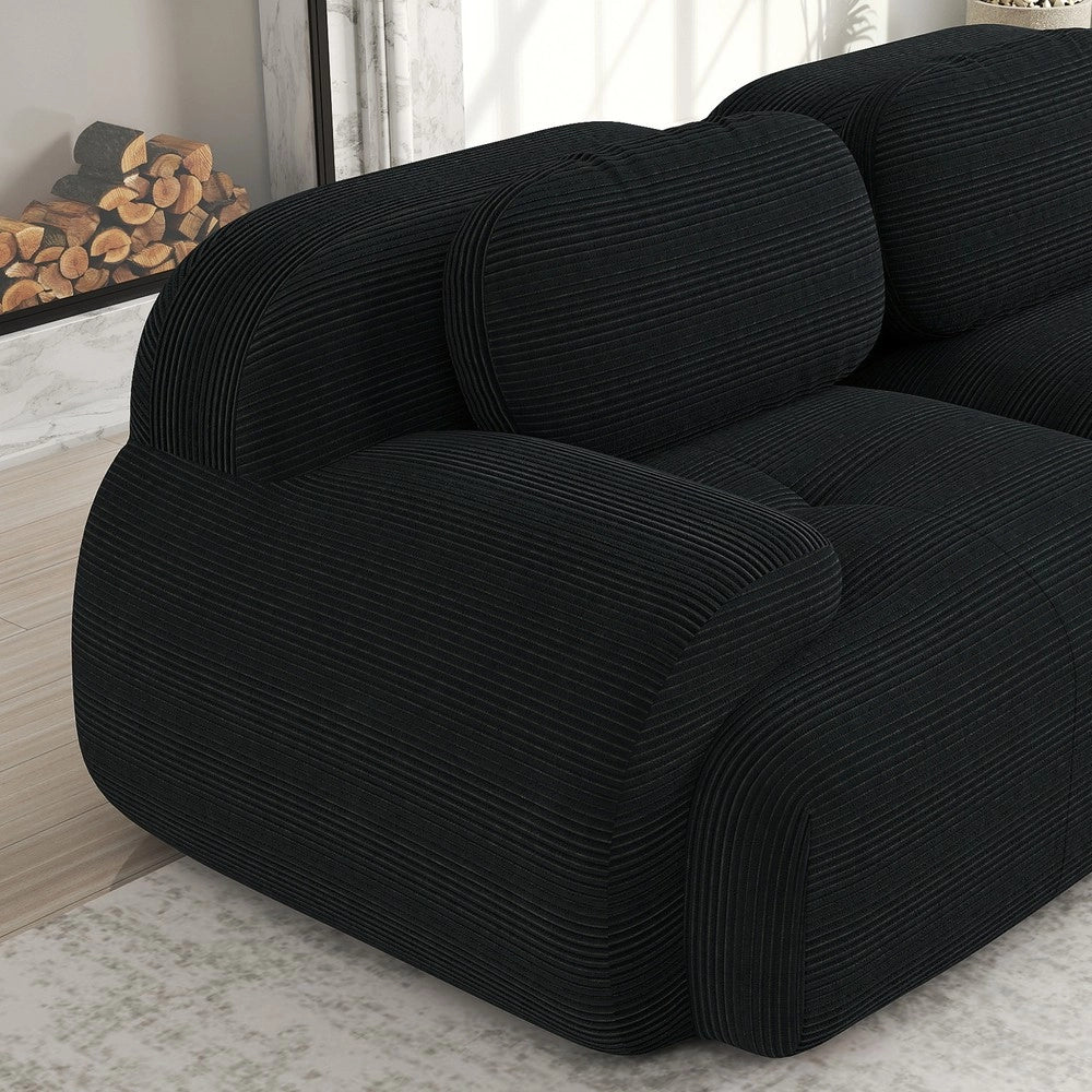 Divano angolare con cuscini ¨C Minimal ¨C velluto nero