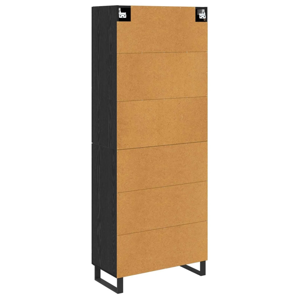 Credenza con cassetto 2 pcs Rovere Nero 69,5 x 34 x 180 cm