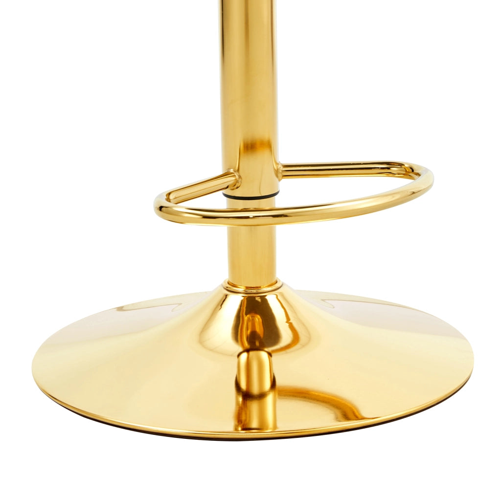 Set di 2 sgabelli da bar moderni con schienale trasparente in metallo e plastica oro; trasparente