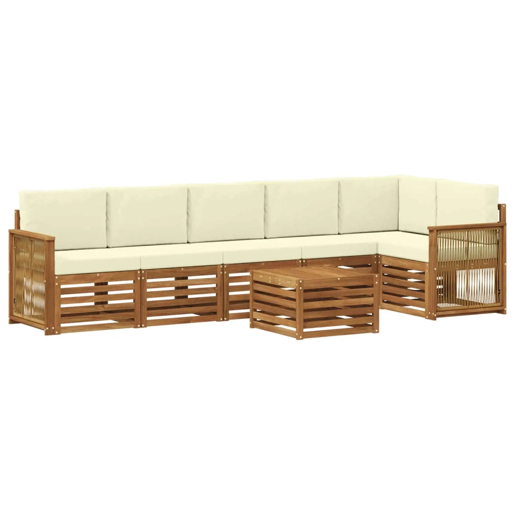 Set divano sezionale con cuscino 6 pcs Naturale e Crema 3384446