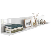 Mensola da Parete ¨C Zephmum ¨C Legno Lucido Bianco 1.5 cm