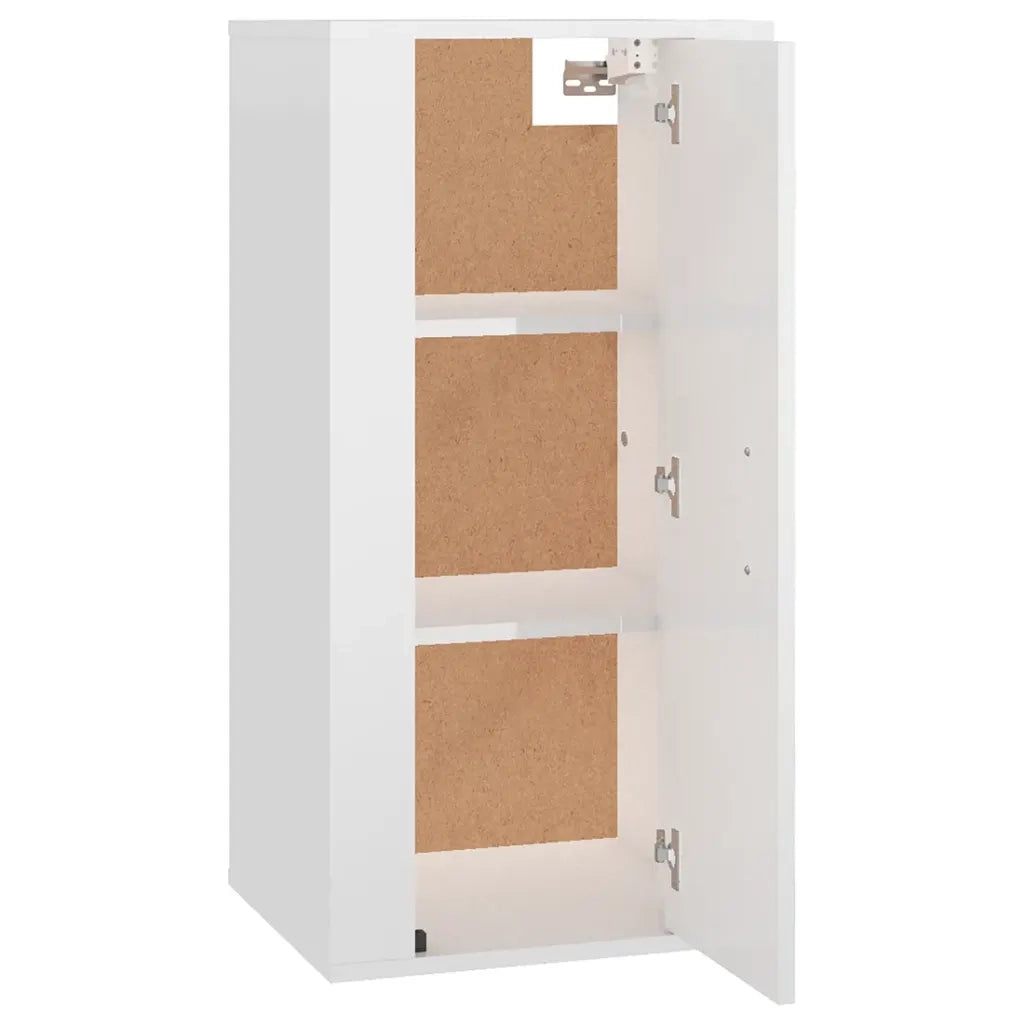 Mobile Porta TV a Parete Bianco Lucido 40x34,5x80 cm 816674