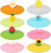 8-set di coperture in silicone per bicchieri - coperture in silicone riciclabili - con tema animale - impermeabili e a gas - 10cm - per bicchieri, tazze, bicchieri da birra - per uso interno ed esterno (8 stili)