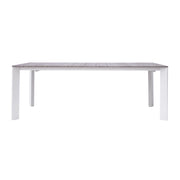 Tavolo Arenzano 211/276 Alluminio Bianco Top Alluminio Effetto Legno Moia