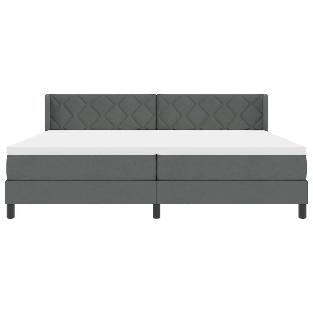 Letto a molle con materasso Grigio scuro 200 x 200 cm Tessuto 3341189