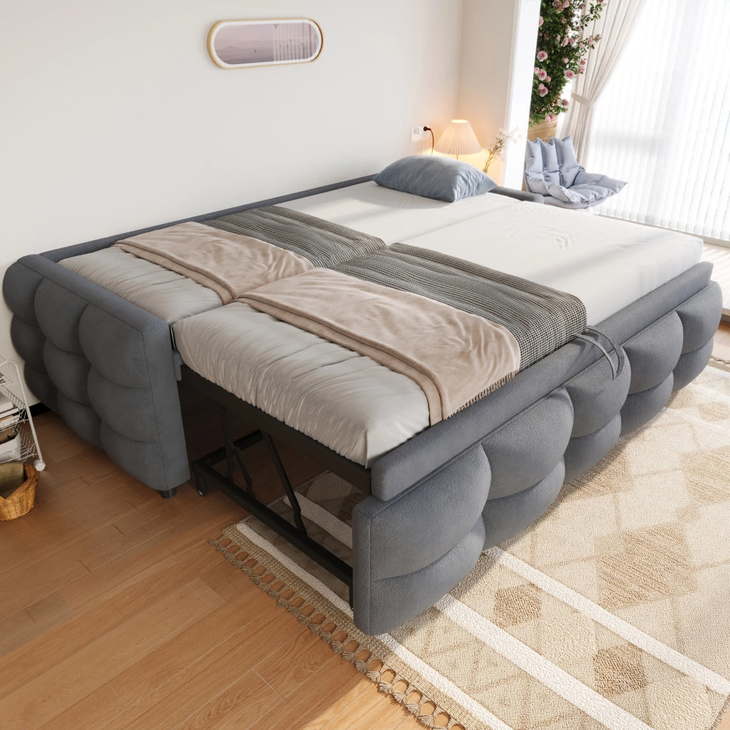 Letto a divano estraibile teddy velluto 90/180x190 cm