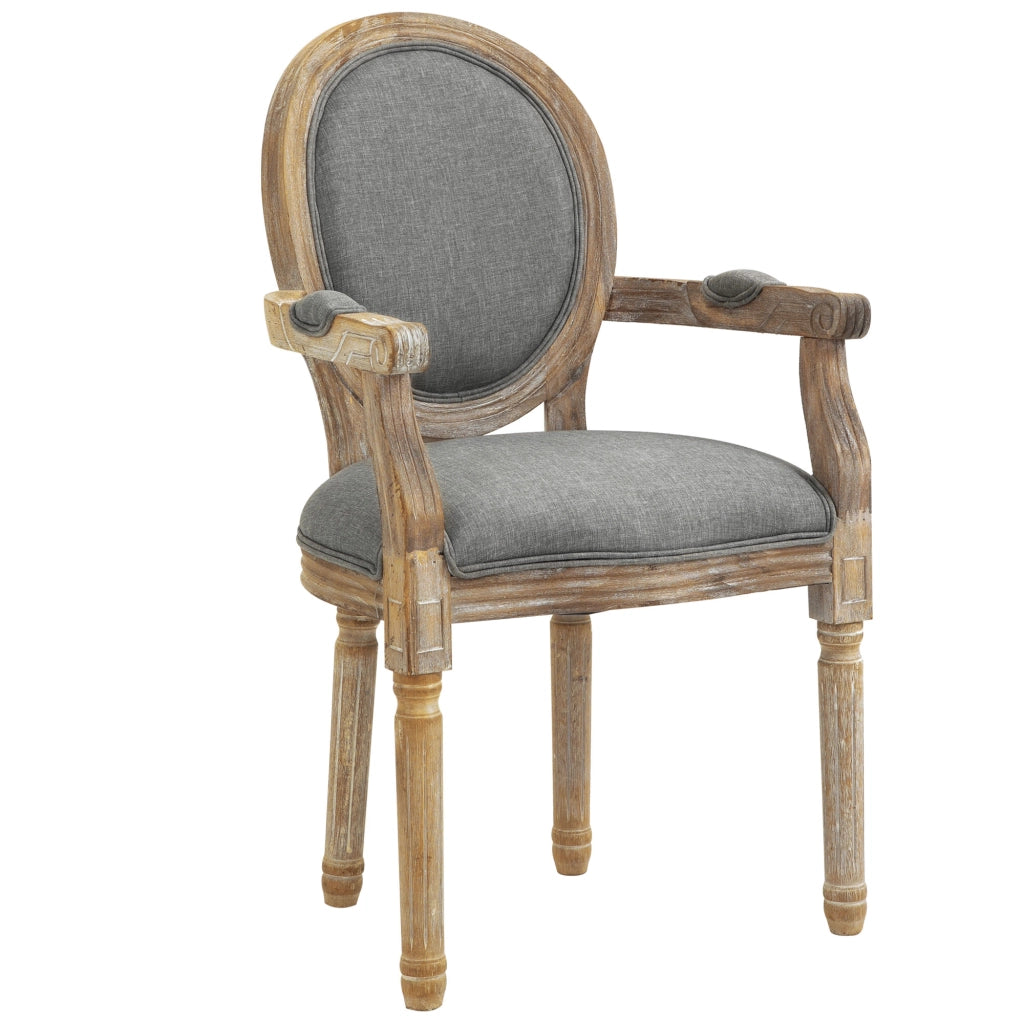 Sedia da Pranzo con Schienale Medaglione Stile Luigi XVI ¨C zephmum ¨C Legno Massello Tinto Scuro Tintura Grigia