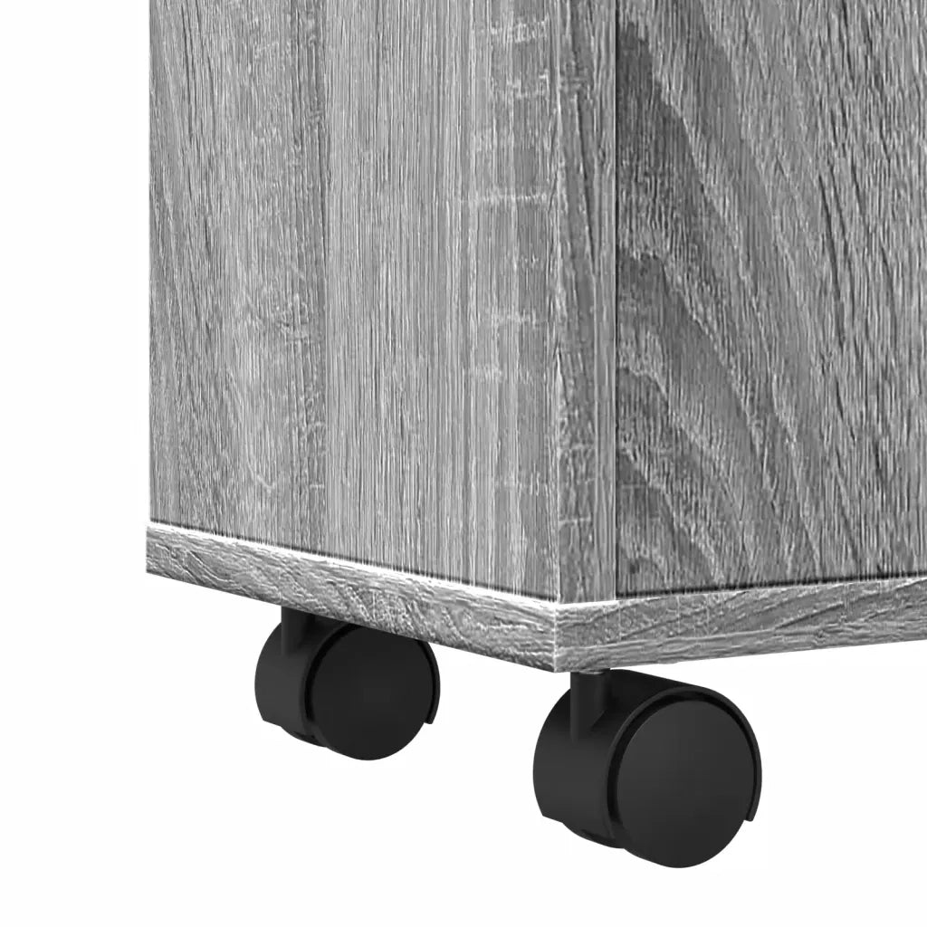 vidaXL Mobile da Bagno Stretto con Ruote Grigio Sonoma in Truciolato