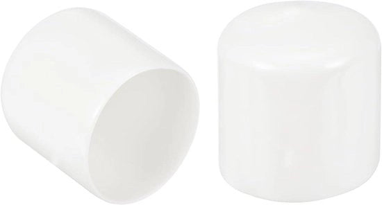 Stoppi in gomma per tubi, cancelli e mobili - 10 pezzi - 41 mm - doppi in vinile - bianchi