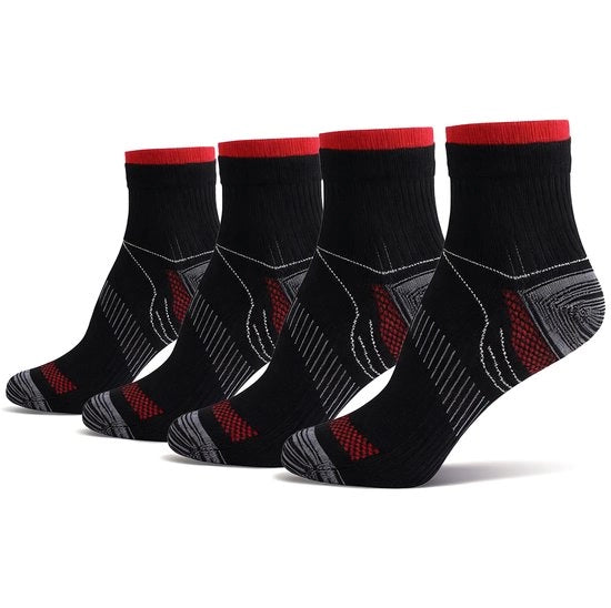 Supporto per Arcata - 2 Pair - Calzini con Sotto-Supporto per Piede - Calzini per Fasciite Plantare - Calzini Respiranti per Attività All'Aperto - Unisex - Ideali per Fasciite Plantare, Viaggi e Sport - S/M