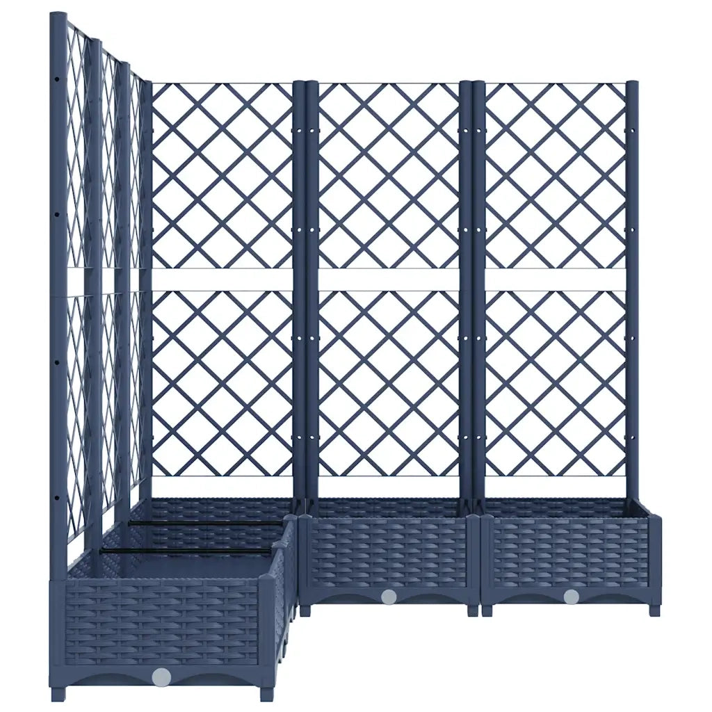 Fioriera Giardino e Graticcio Grigio Scuro 120x120x121,5 cm PP cod mxl 50610